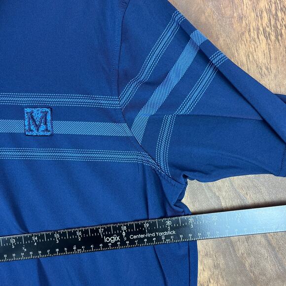 Fairway & Greene Mens Shirt Blue Golf Polo Striped Comfort Quick Dry Stretch M - Picture 8 of 12